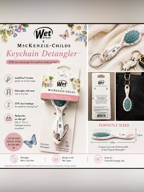 Wet Brush x MacKenzie-Childs Butterfly Hill Keychain Detangler – NWT